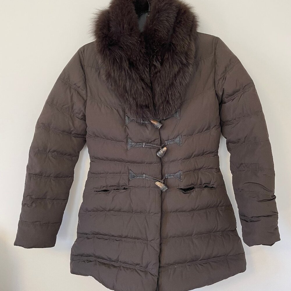 Elie Tahari  Fur Collared Down Jacket